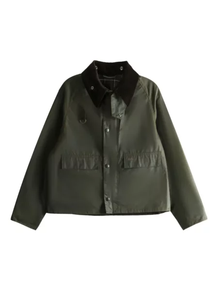 Gulerat geacă Barbour de catifea cord verde