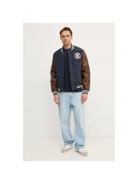 Guess kurtka bomber VARSITY granatowy przejściowa oversize niebieski
