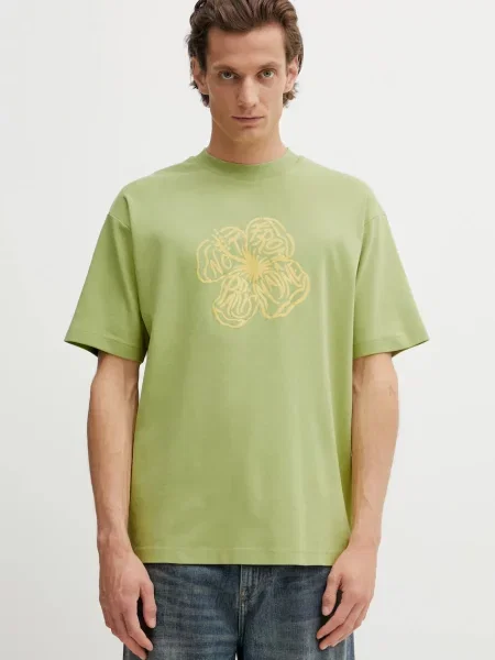 Drôle de Monsieur póló Slogan Hibiscus zöld