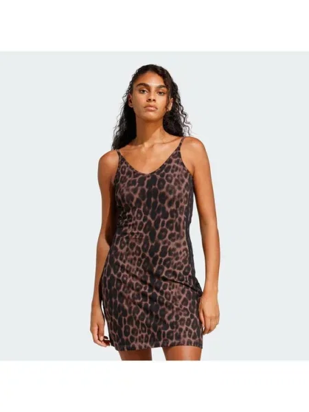 Adidas Повсякденна сукня Seasonal Essentials Leopard Print коричневий
