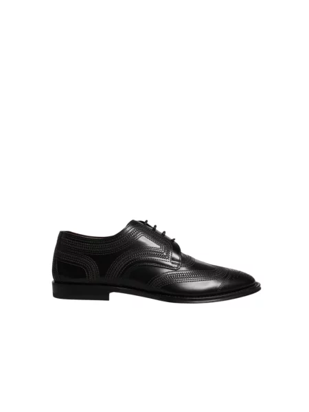 Oksfordy Dolce And Gabbana skórzany czarny