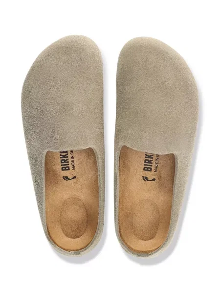 Birkenstock пантофи от велур Amsterdam Wrapped Suede Leather бежово