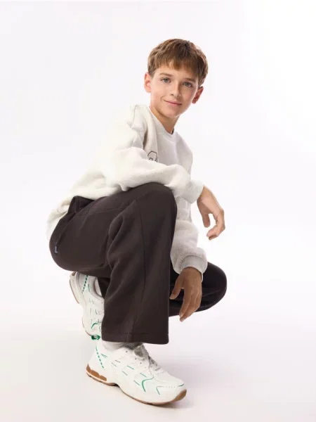 Reserved Штани wide leg темно коричневий