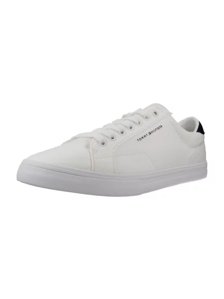 Sneakerși Tommy Hilfiger din dantelă lungi alb