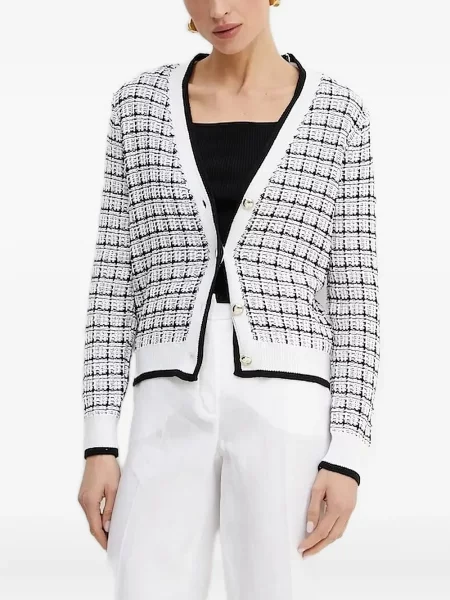 Kardigan Guess w kratę biały