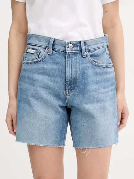 Calvin Klein Jeans kratke hlače za žene od pamuka plava