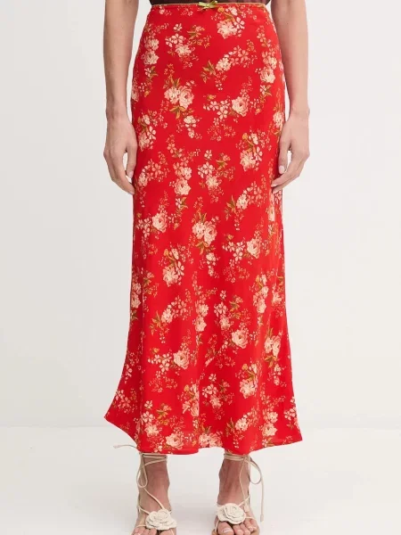 Never Fully Dressed fustă maxi drept roșu