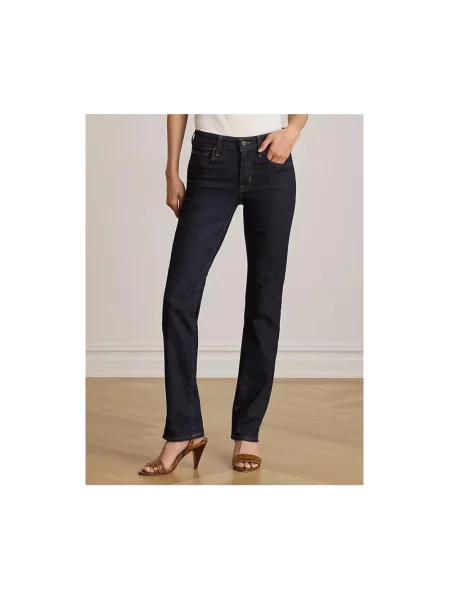 Jeansy straight leg Ralph Lauren z wysoką talią niebieskie