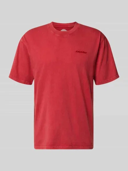 T-shirt z okrągłym dekoltem i wyhaftowanym logo Dickies czerwona