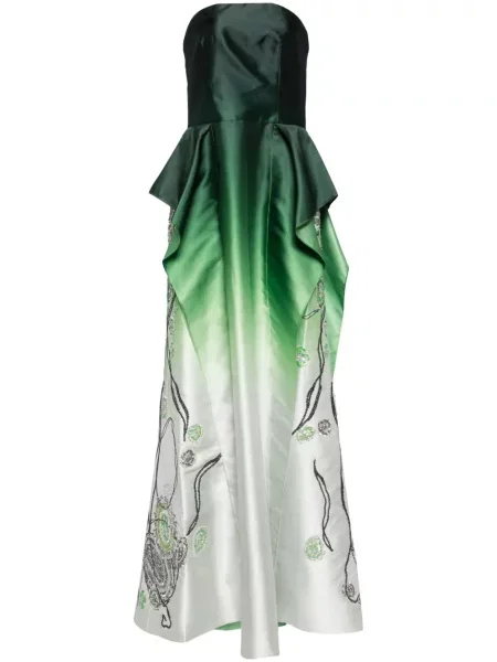 Rochie Saiid Kobeisy cu gradient de costum verde