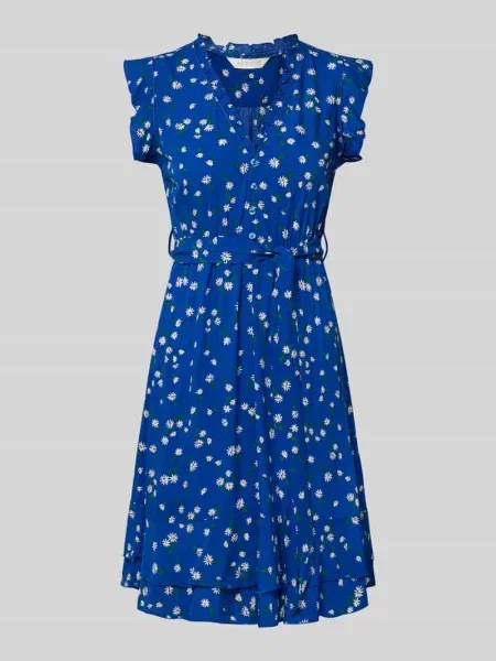 Sukienka mini z z wiązanym paskiem Apricot niebieska