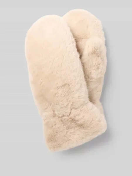 Rękawiczki z imitacji futra model ‘Wolfie’ B.young beżowe