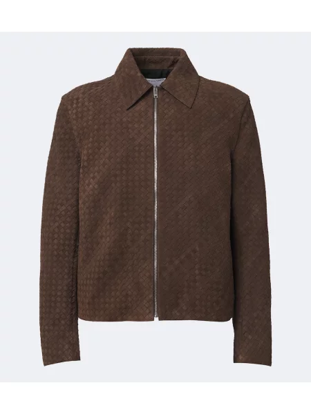 Geacă Bottega Veneta din piele de căprioară maro