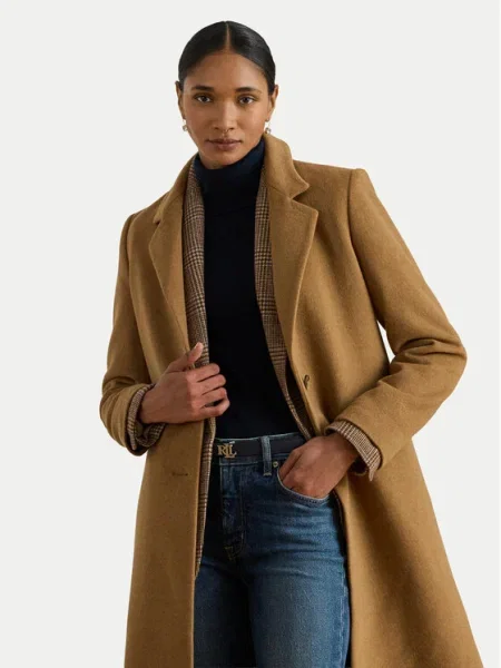 LAUREN RALPH LAUREN Palton de lână maro