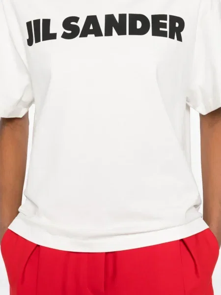 Tricou Jil Sander cu decolteu rotund alb