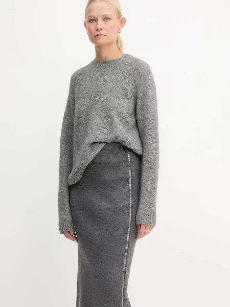 BOSS sweter z domieszką wełny szary