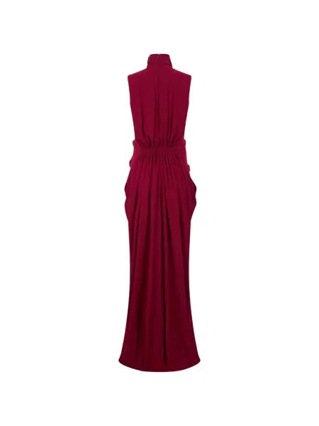 Rochie maxi Alberta Ferretti cu cataramă drapată roșu