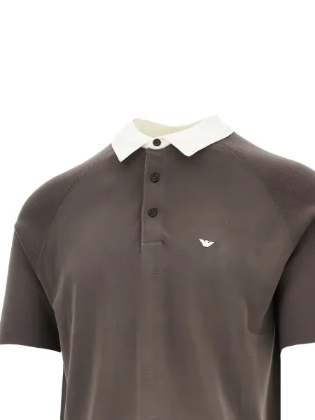 Με κολάρο polo Emporio Armani καφέ