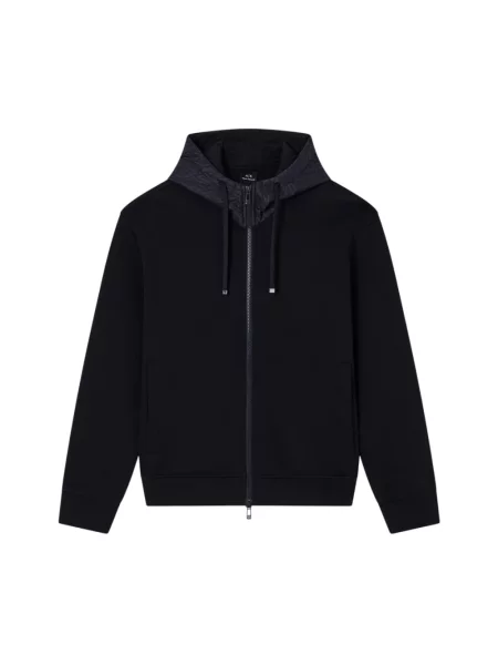 Bluza z kapturem Armani Exchange z kapturem czarna