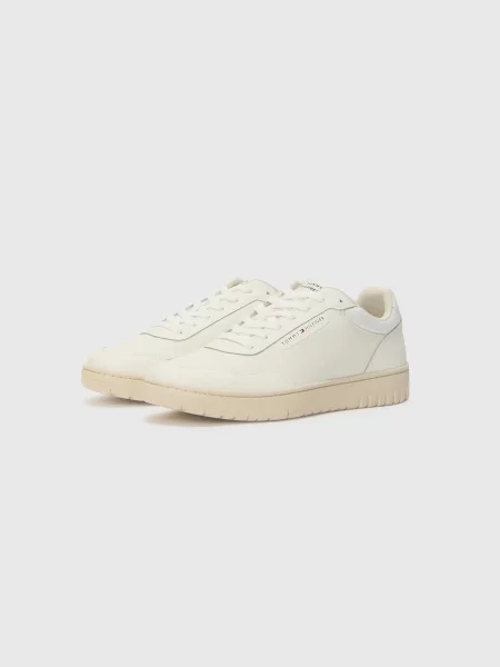 Tommy Hilfiger Teniși din piele BASKET CORE alb