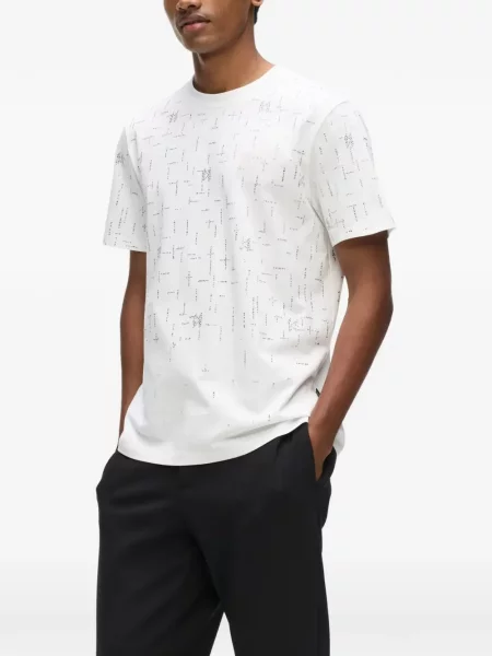 Stras tricou Karl Lagerfeld alb