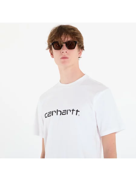 Μπλουζάκι Carhartt WIP S/S Script T-Shirt UNISEX White/ Black XL λευκό