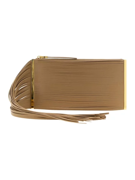 Kopertówka Elisabetta Franchi skórzana beżowa