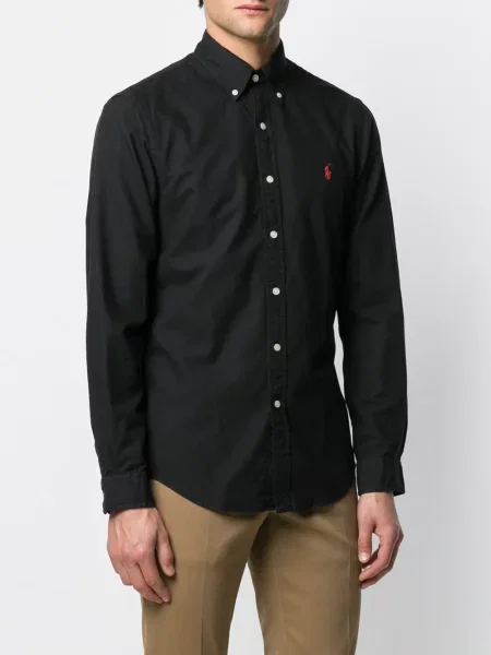 Polo Polo Ralph Lauren με κέντημα με στρογγυλή λαιμόκοψη μαύρο