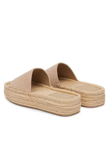 Espadrilės Calvin Klein Flatf Espa Mule Nub Mg smėlio