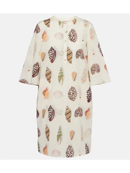 Rochie Eres de mătase cu imagine alb