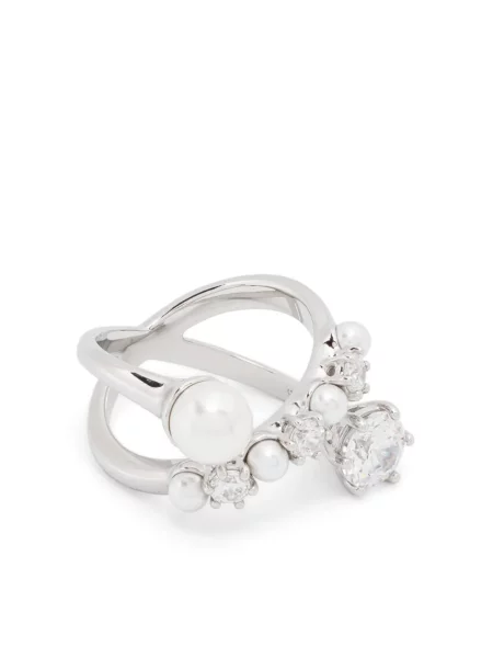Inel Swarovski alb