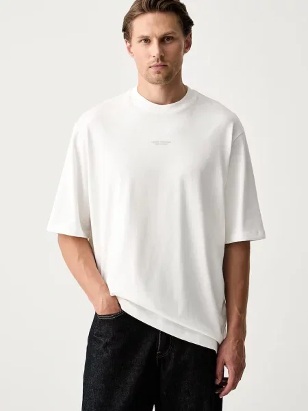 Armani Exchange tricou basic pentru femei din bej