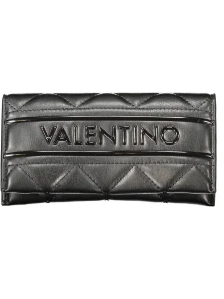 Lniany portfel Valentino czarny