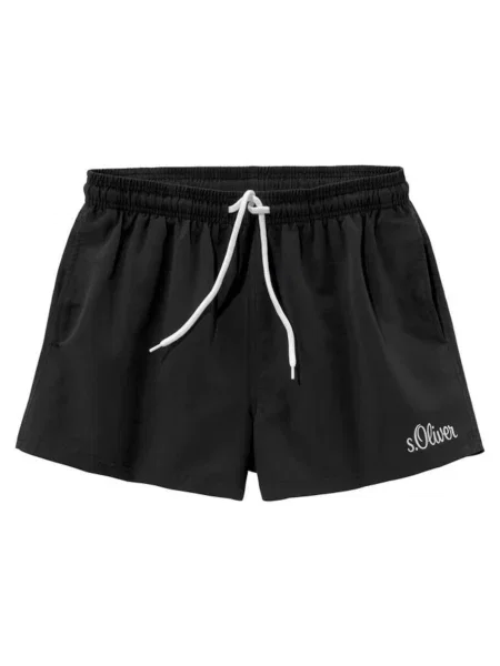 S.Oliver Șorturi de baie negru alb