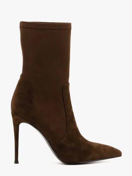 Ботильйони LeBERDES текстиль/замша коричневий