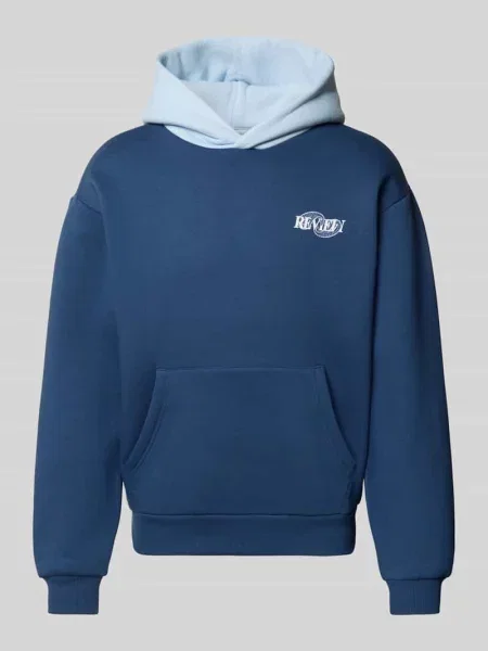Bluza z kapturem z logo i kieszenią kangurką Review
