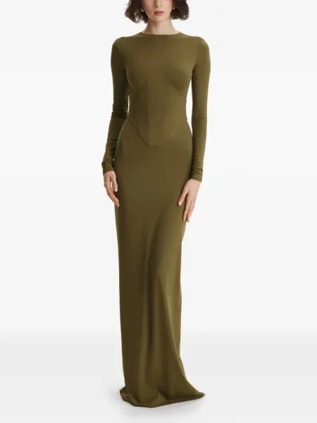 Rochie maxi 2310 Studio lungă de costum verde