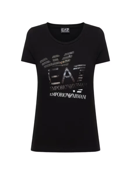 Тениска Ea7 Emporio Armani с принт черно