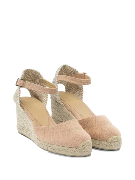 Espadrile Castaner cu pană cu cataramă roz