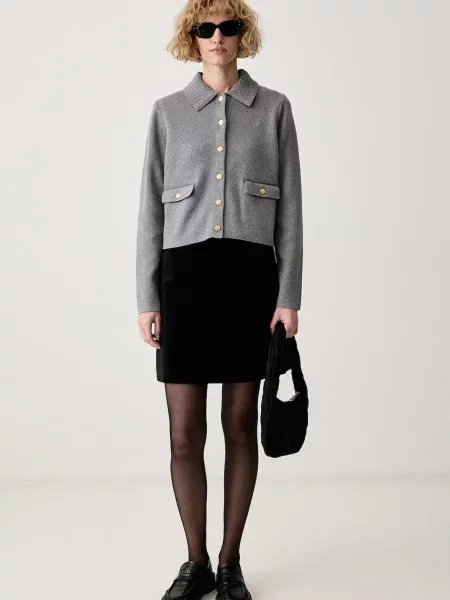 Tommy Hilfiger cardigan pentru femei cu amestec de lână gri