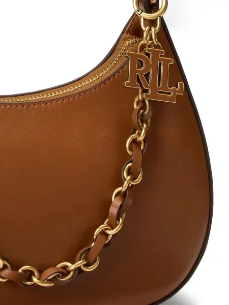 Кожаная сумка хобо Lauren Ralph Lauren