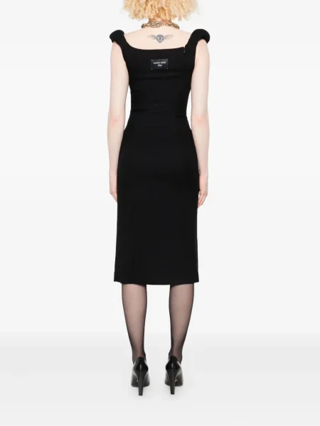 Rochie fără mâneci Marine Serre de lână fără mâneci de costum negru