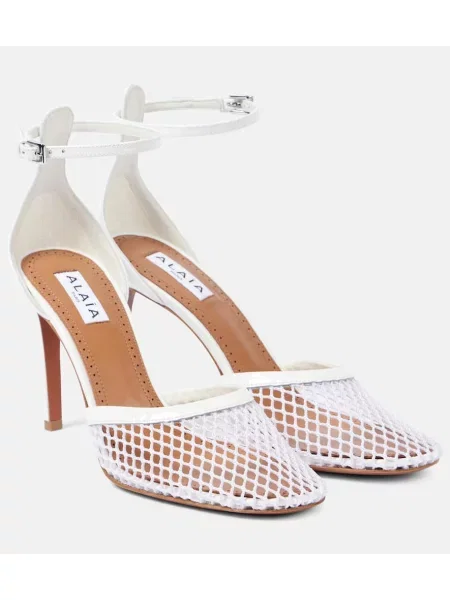 Pantofi cu toc Alaïa din piele alb