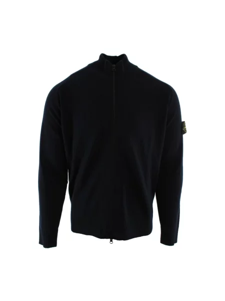 Sweter Stone Island wełniany z kamieniami niebieski