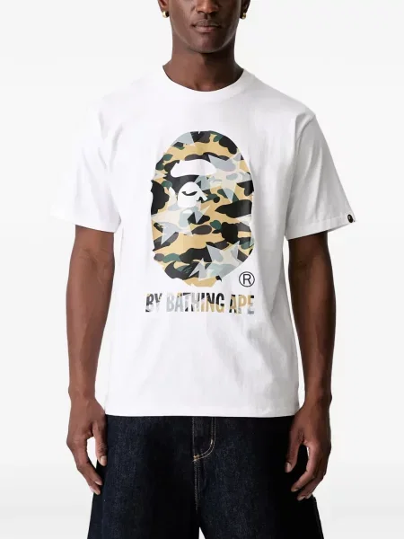Tricou A Bathing Ape® cu imagine alb
