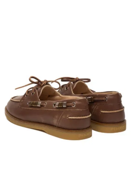 Bőr loafer Pinko barna