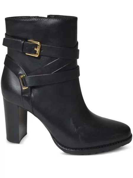 Botine Lauren Ralph Lauren din piele cu cataramă negru