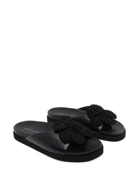 Sandale ángel Alarcón din piele cu model floral negru