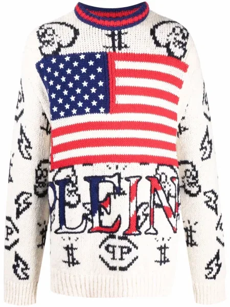 Pulover Philipp Plein cu imagine cu decolteu rotund