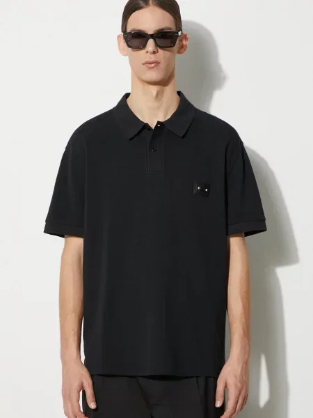 Neil Barrett polo de Loose Pierced Nipple Polo neted negru